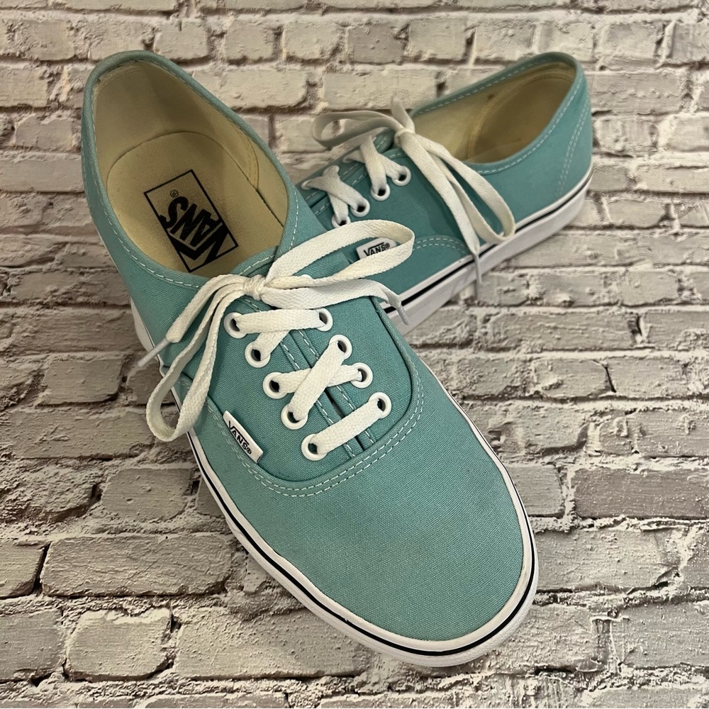 Vans Classic Authentic Aqua Haze / White Low Top Unisex Skate Shoes Sneakers